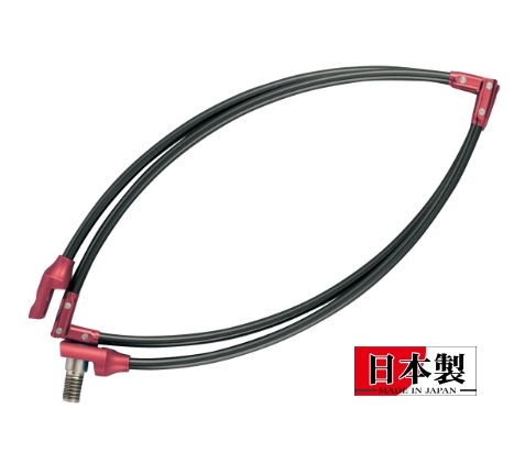 がまかつ 磯用品 GM835 がま磯 タモ枠(四折リジュラルミン) 55cm ブラックxレッド_1