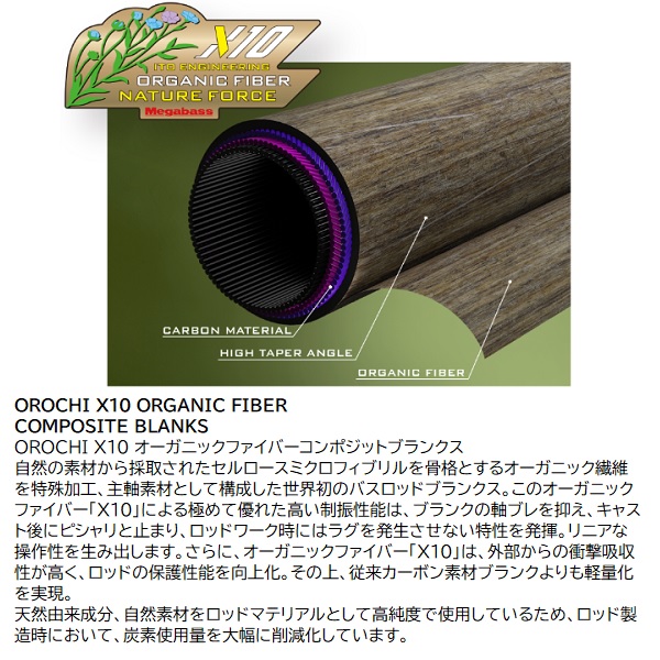 メガバス バスロッド デストロイヤー オロチX10 F4.1/2-611XT 2P (ベイト・2ピース)