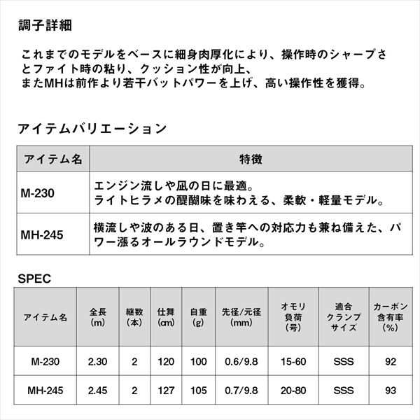 ダイワ ライトゲームロッド メタリア ライトヒラメ MH-245･J(2ピース)