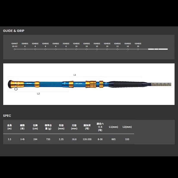 【特価】アルファタックル 船大物竿 MPGウルトラ V10 232 (スピニング/1ピース)