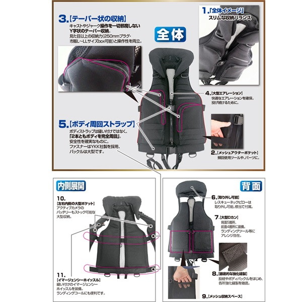 オーナー ライフジャケット 撃投ボディプロテクター4 無地