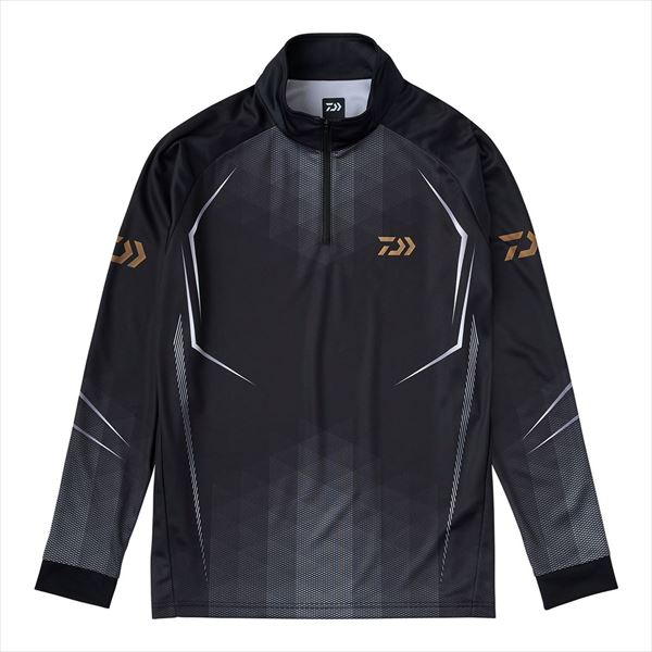 ダイワ ウェア DE-7525 ロングスリーブハーフジップシャツ ブラック XL