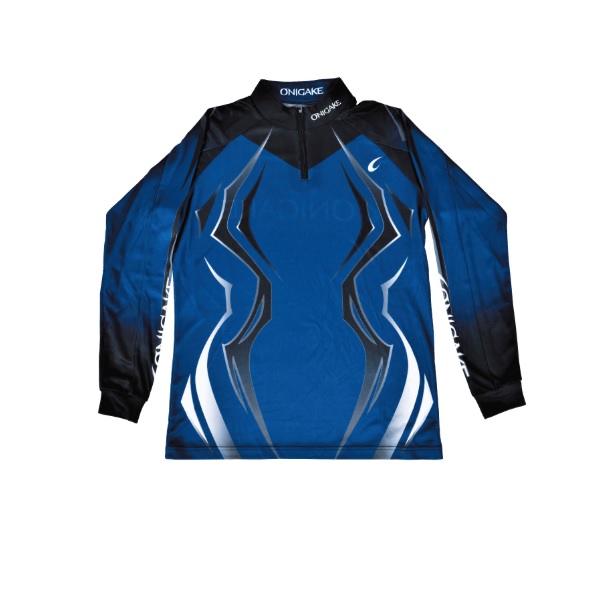 フリーノット ウェア YT412G 鬼掛 ジップアップシャツ ブルー L