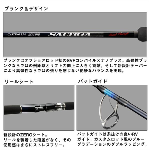 ダイワ オフショアロッド ソルティガ ブレイクスルー C88-6/8(2ピース)