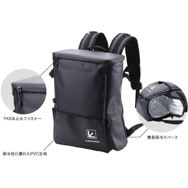 テイルウォーク タックルバッグ TW ウォータープルーフバックパック BLK-42