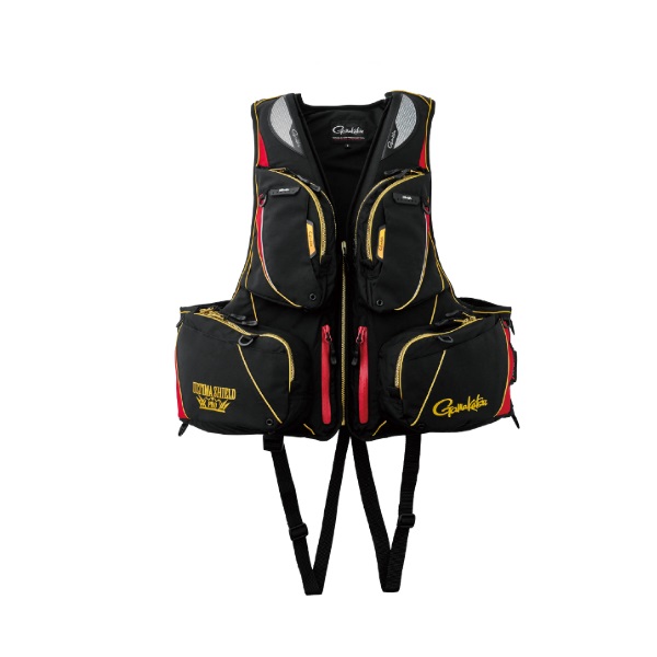 がまかつ ライフジャケット GM2183 アルテマシールドプロ フローティングベスト ブラック/レッド 5Lの通販は