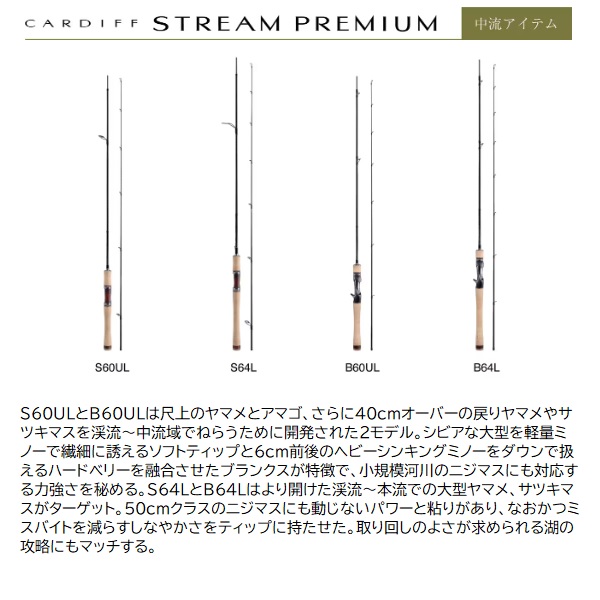 シマノ トラウトロッド 24 カーディフ ストリーム プレミアム S54SUL(スピニング 2ピース)_6