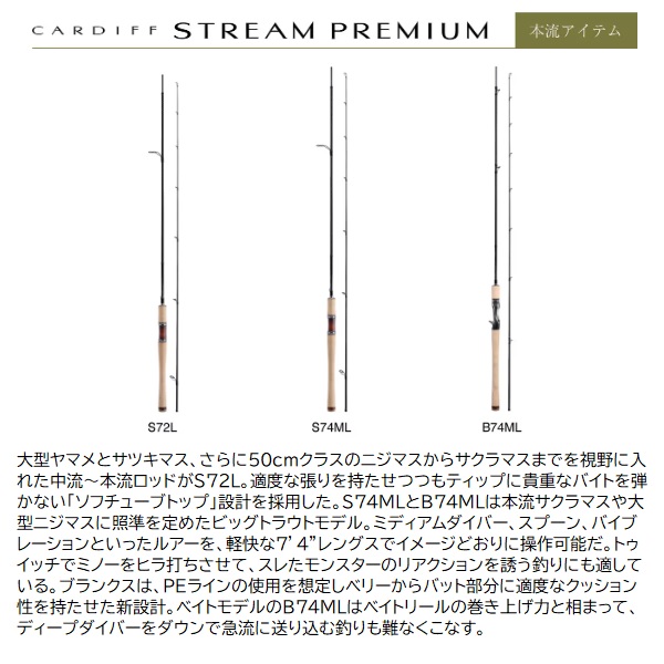 シマノ トラウトロッド 24 カーディフ ストリーム プレミアム S54SUL(スピニング 2ピース)_7