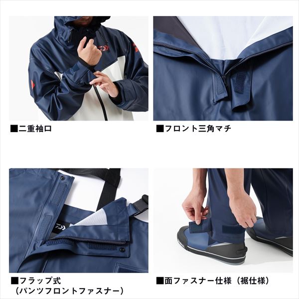 ダイワ レインウェア DR-6025 オーシャンレインスーツ ライトグレー L レインウェア