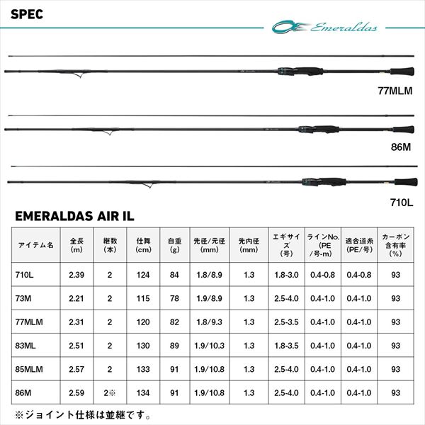 エメラルダス Air 85MLM IL(インターライン) ロッドケース付き