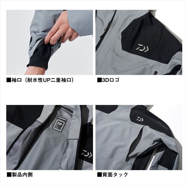ダイワ レインウェア DR-1125J GORE-TEX ロックガードレインジャケット グレー 2XL_4