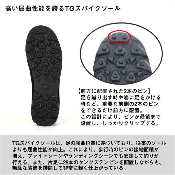 ダイワ  DS-3150G-TG TGロックショア ゴアテックスシューズ TGスパイク ブラック 29_4