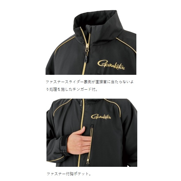がまかつ 防寒服アウター GM3795 コアサーモジャケット ブラック×ブラック L_3