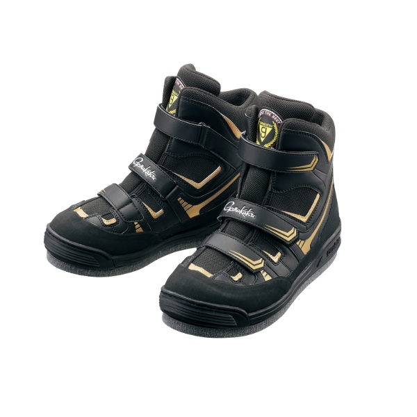 がまかつ GM4514 フェルトスパイクシューズ(パワータイプ) ブラック×ゴールド S(23.5-24.0cm)