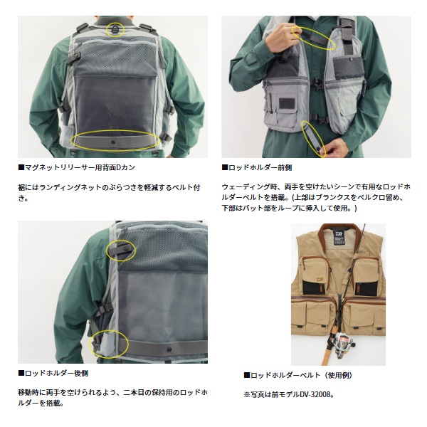 ダイワ フィッシングベスト DV-3226 ネイティブクリークベスト カーキ