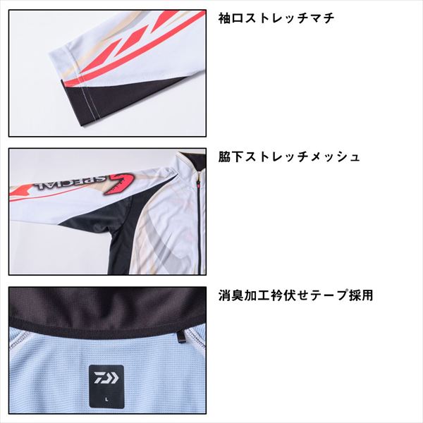 ダイワ ウェア DE-7225 スペシャルロングスリーブフルジップシャツ マスターブラック L_5
