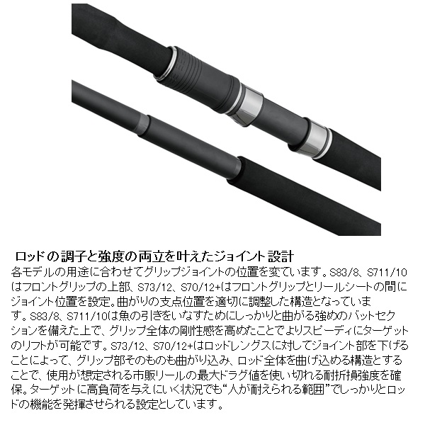 がまかつ オフショアロッド ラグゼ レイグリット TC S70/12+ 7ft(スピニング/2ピース(グリップジョイント))_2