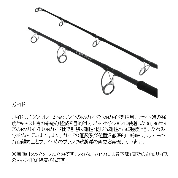 がまかつ オフショアロッド ラグゼ レイグリット TC S70/12+ 7ft(スピニング/2ピース(グリップジョイント))_4