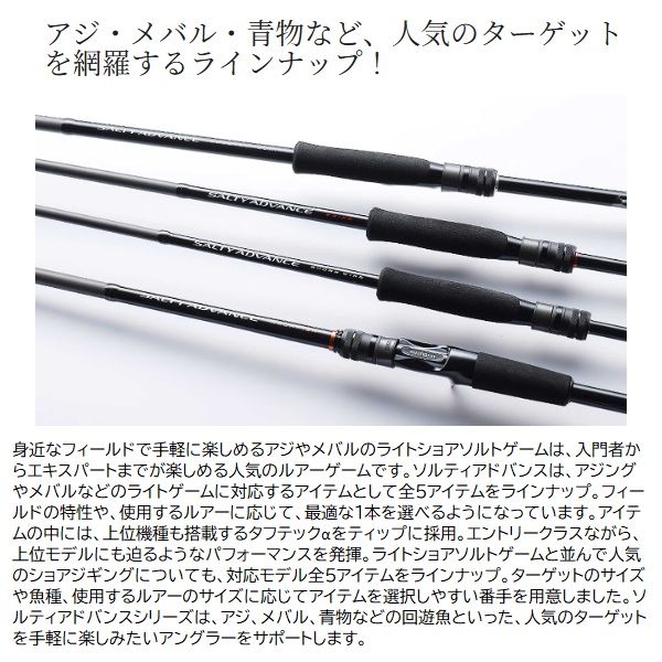 シマノ 25 ソルティーアドバンス アジング S610L-S(スピニング 2ピース)_1