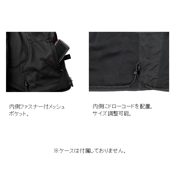 がまかつ フィッシングベスト GM2333 オールメッシュベスト ブラック×レッド L_4