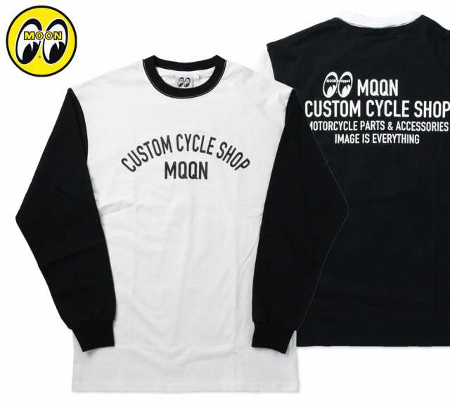 ムーンアイズ Tシャツ メンズ 大きいサイズ 長袖 アメカジ おしゃれ かっこいい ホットロッド レーシング 車 バイク MOONEYES MOON Custom Cycle Shop ロングスリーブTシャツの通販は