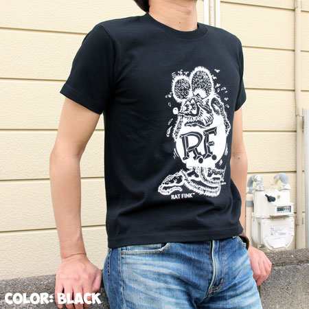 ラットフィンク Ｔシャツ RAT FINK モノフィンク ブラック＿TS