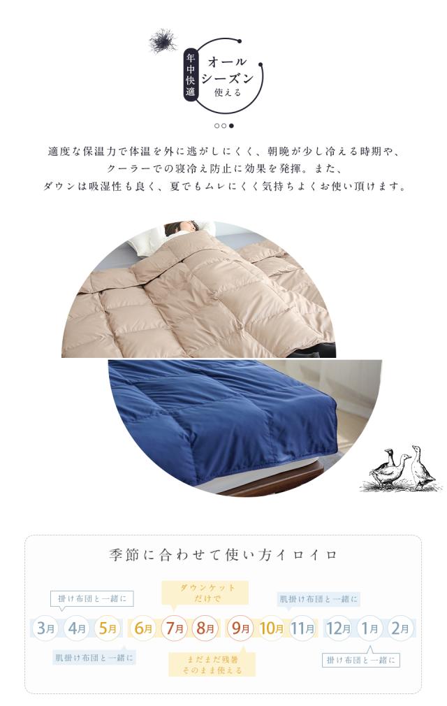羽毛ダウンケッと布団　ダウン80 ダウンケット 京都西川 シングルロング 150×210cm ダウン85