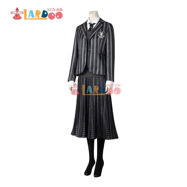 ウェンズデー The Addams Family ネバーモア・アカデミー ユニフォーム コスプレ コスチューム[5058]_1