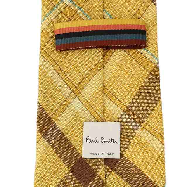 ポールスミス ネクタイ メンズ PAUL SMITH 0TIE/H01665 10 イエロー系×ブルー系 チェック バイカラー ファッション雑貨・小物