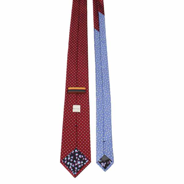 ポールスミス ネクタイ メンズ 星 PAUL SMITH 0tie/ht258 25 レッド系 ドット 水玉 バイカラー ハート ファッション雑貨・小物