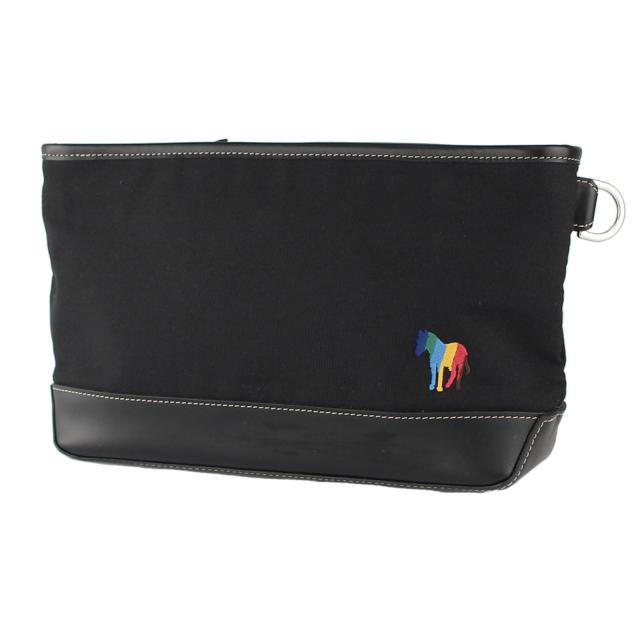 ポールスミス ポーチ メンズ キャンバス PAUL SMITH 7209/ZEBRA ブラック×マルチカラー ゼブラ 異素材ミックス 財布 小物の通販は