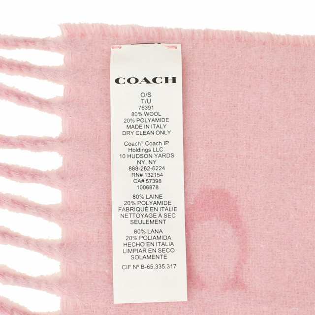 COACH マフラー  76391 PO(POWDER PINK) アウトレット