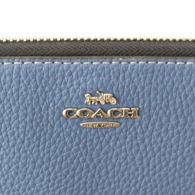 コーチ 長財布 ラウンドファスナー・ジップ COACH cf456 svocc ブルー