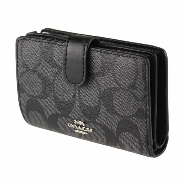 コーチ 折りたたみ財布 レディース 二つ折り財布 Coach F ブラック系モノグラム 財布 小物の通販はau Pay マーケット ミッピーナ