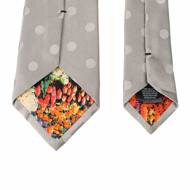 【訳ありアウトレット】ポールスミス ネクタイ メンズ PAUL SMITH 0TIE/ET160 グレー系 花柄 ドット 水玉 ファッション雑貨・小物