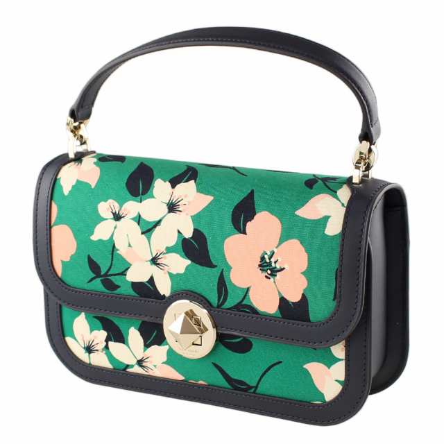 ケイトスペード ショルダーバッグ・ポシェット キャンバス 2WAY KATE SPADE k7332 300 グリーン系マルチ 花柄 異素材ミックス バッグ・カ