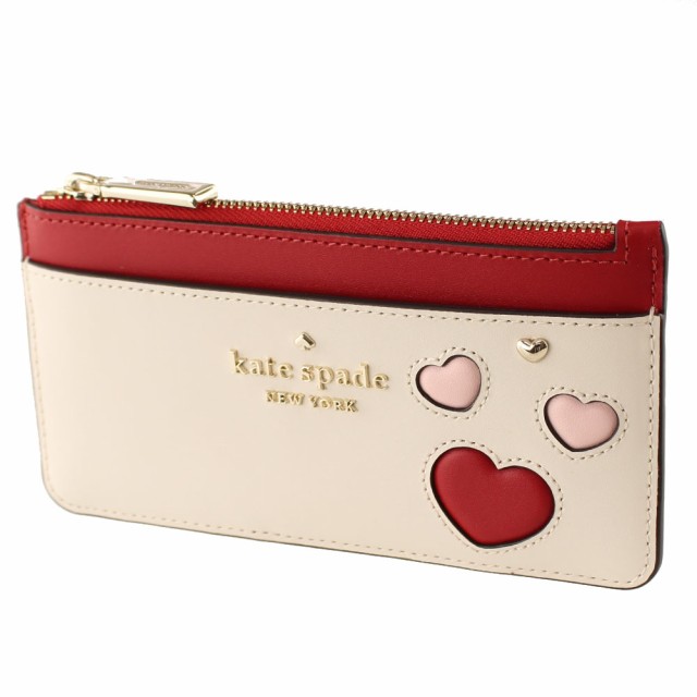 ケイトスペード カードケース・パスケース ミニ財布 KATE SPADE ka612 960 ブラック系×ホワイト系 ハート 財布・小物  レディース｜au PAY マーケット