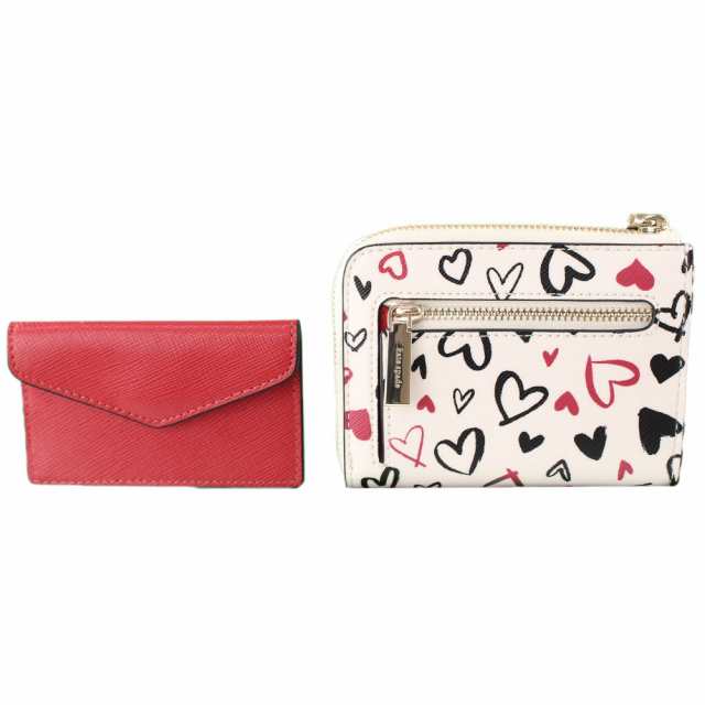 ケイトスペード 折りたたみ財布 ミニ財布 KATE SPADE ka629 960 ホワイト系マルチ ハート 財布・小物 レディース