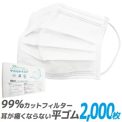 【ケース売り1箱あたり250円】マスク 不織布 使い捨て 不織布マスク カラー 50枚×40箱 送料無料 ふつうサイズ 立体3層不織布  高密度フィ｜au PAY マーケット