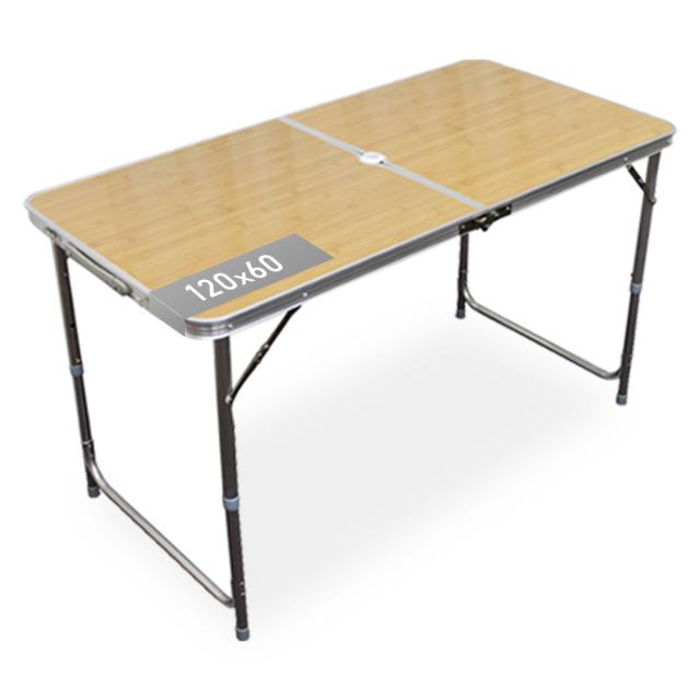 アウトドア テーブル 折りたたみ 120cm×60cm アルミテーブル 3段階高さ