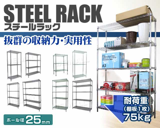 送料無料 メタル スチール ラック 幅90 4段 スチールラック スチールシェルフ 収納ラック 収納棚 メタルシェルフ パイプラック シェルの通販はau Pay マーケット ウェイモール