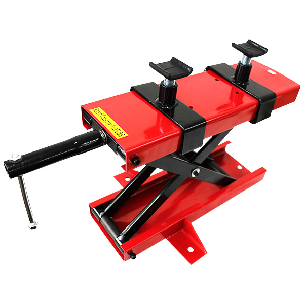 バイクリフト バイクジャッキ ラバー仕様 アダプター付 500kg 赤 黒