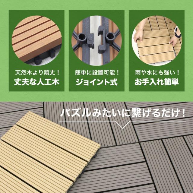 【27枚仕かける】 ウッドパネル 人工木 材木瓦 生まれながら木粉  2.4平米用 縁側 合わせ目式 29.5×29.5糎 材木 材木甲板 ダイアログボックス 瓦 合わせ目 木 屋上 9枚 まっ四角 フロアデッキバルコニー エクステリア 園庭