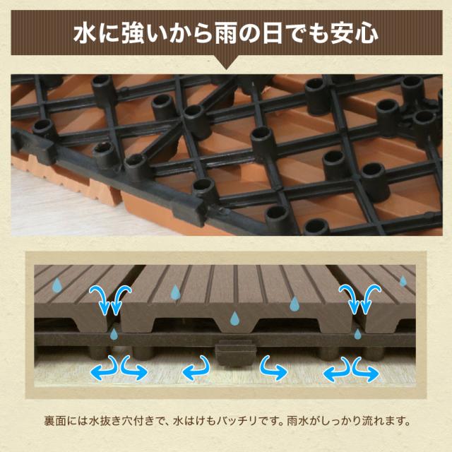 【27枚仕かける】 ウッドパネル 人工木 材木瓦 生まれながら木粉  2.4平米用 縁側 合わせ目式 29.5×29.5糎 材木 材木甲板 ダイアログボックス 瓦 合わせ目 木 屋上 9枚 まっ四角 フロアデッキバルコニー エクステリア 園庭