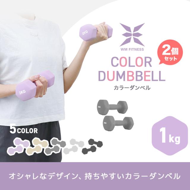 ダンベル 1kg 2個セット おしゃれ くすみカラー カラーダンベル