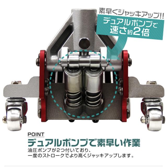 累計100万台突破／ ガレージジャッキ 3t 車 アルミ合金 低床タイプ