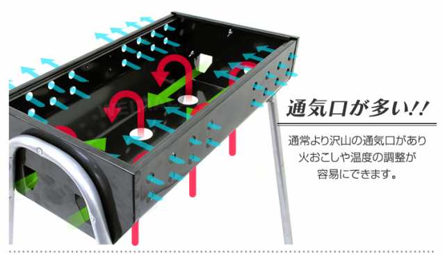 バーベキューコンロ 折りたたみ BBQコンロ 大型 ステンレス 73cm