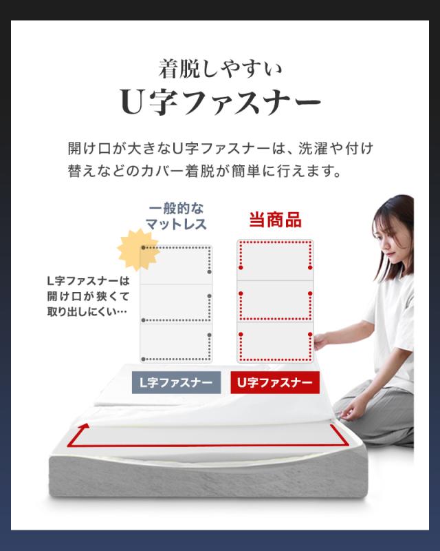 マットレス セミダブル 三つ折り 高反発 10cm 3層構造 3Dキューブ 3DNell サンドネル 体圧分散 200N 30D 85N 40D 極厚 折りたたみ 敷き布団 寝具 新生活 送料無料_12
