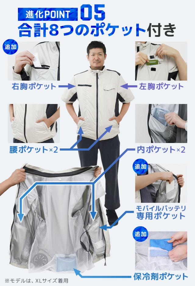 月間1位／ 【バッテリーセット】 空調作業服 ベスト -16℃冷却効果 フル