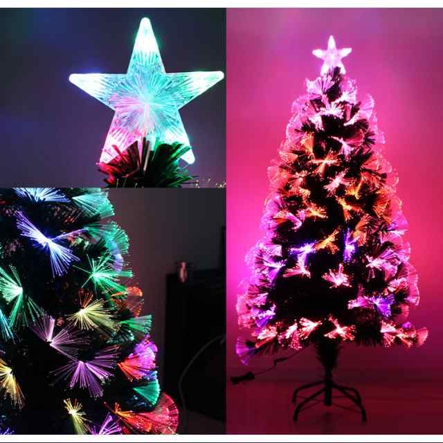 クリスマスツリー LED ファイバーツリー 120cm イルミネーション 高 